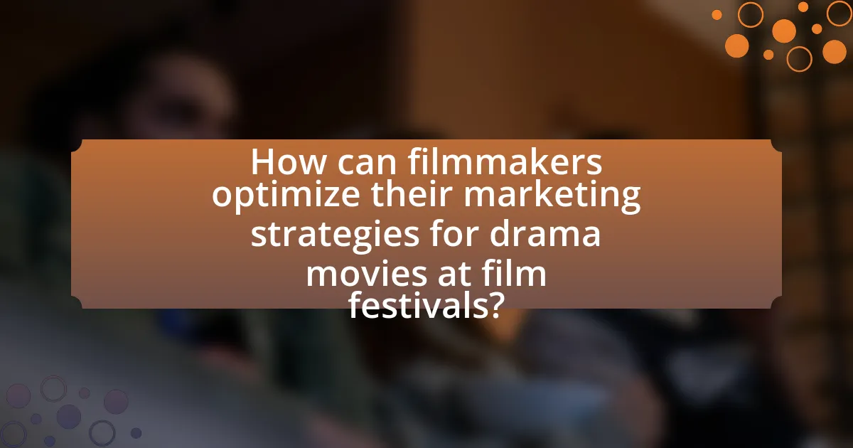 How can filmmakers optimize their marketing strategies for drama movies at film festivals?