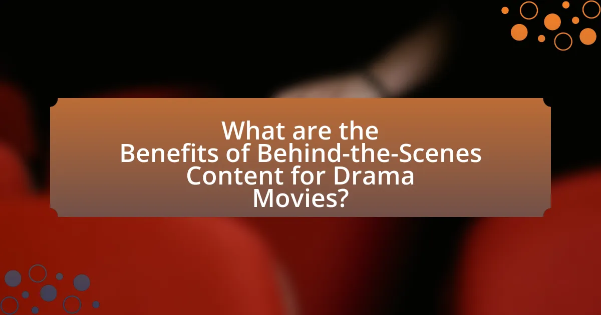 What are the Benefits of Behind-the-Scenes Content for Drama Movies?