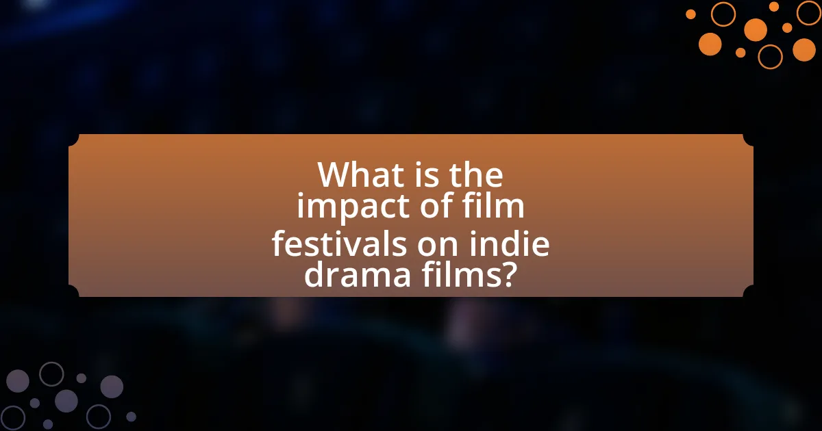 What is the impact of film festivals on indie drama films?