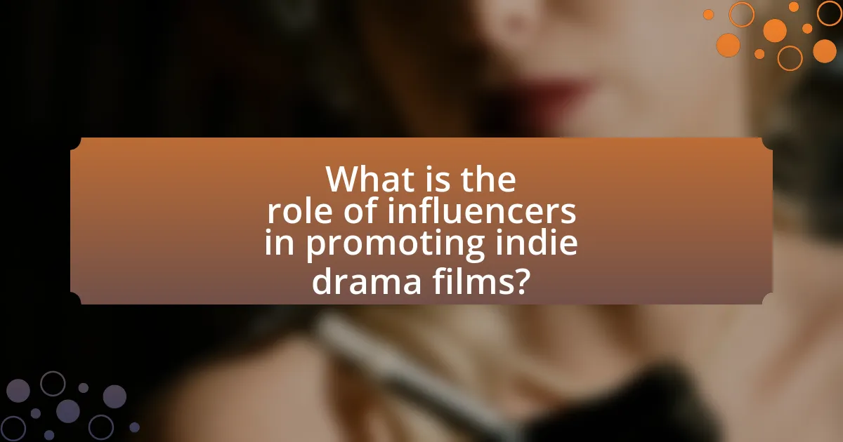 What is the role of influencers in promoting indie drama films?